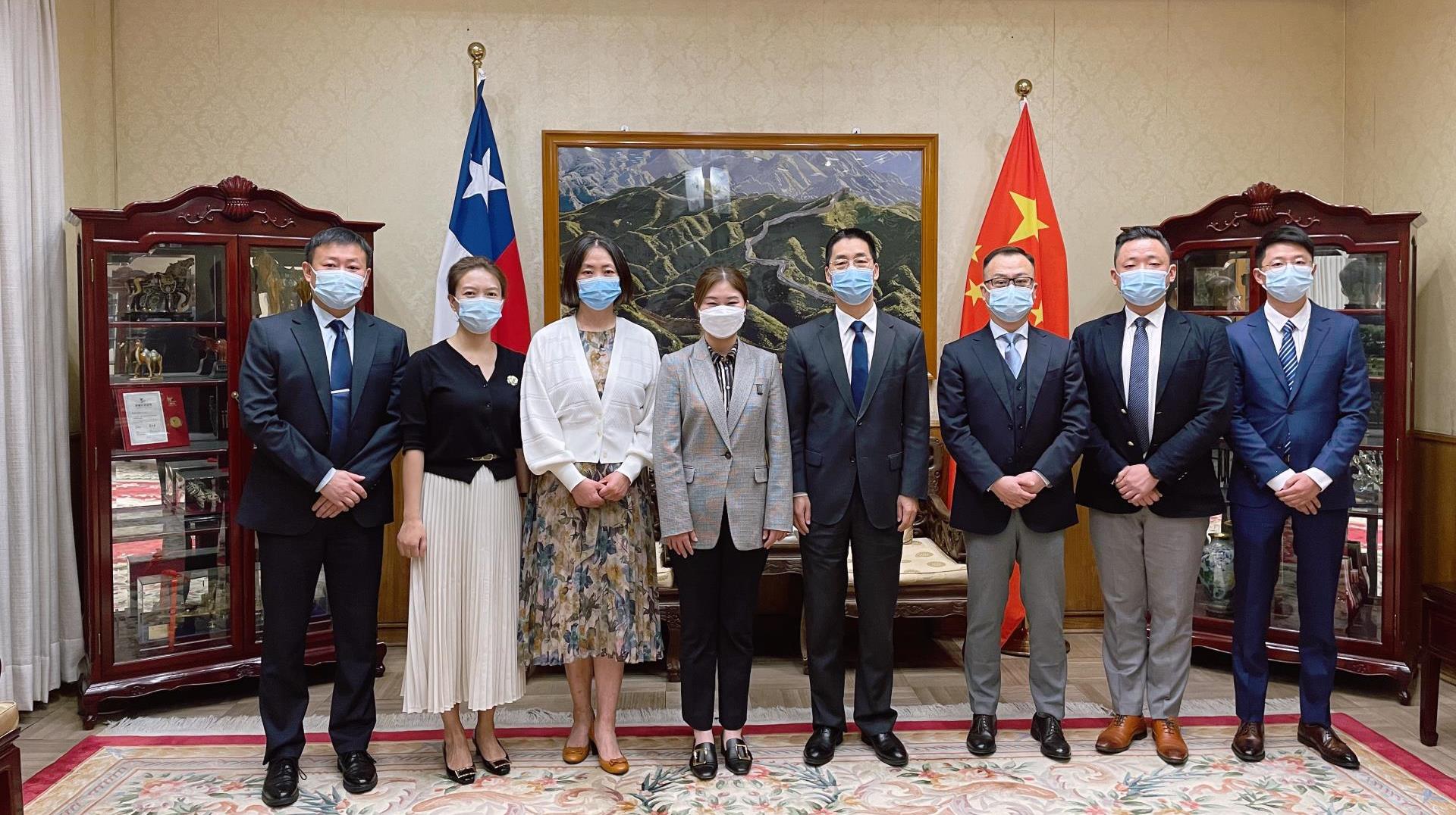 中国驻智利大使牛清报接见tyc86太阳集团代表团