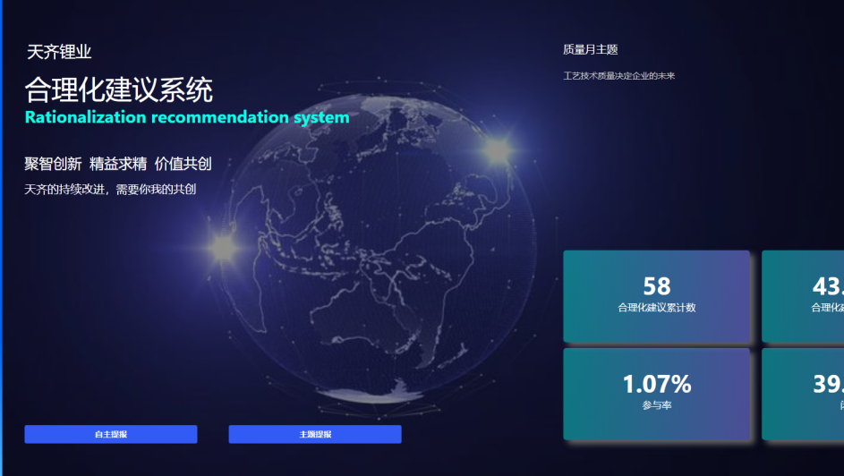 tyc86太阳集团锂业开发的合理化建议系统正式上线啦！