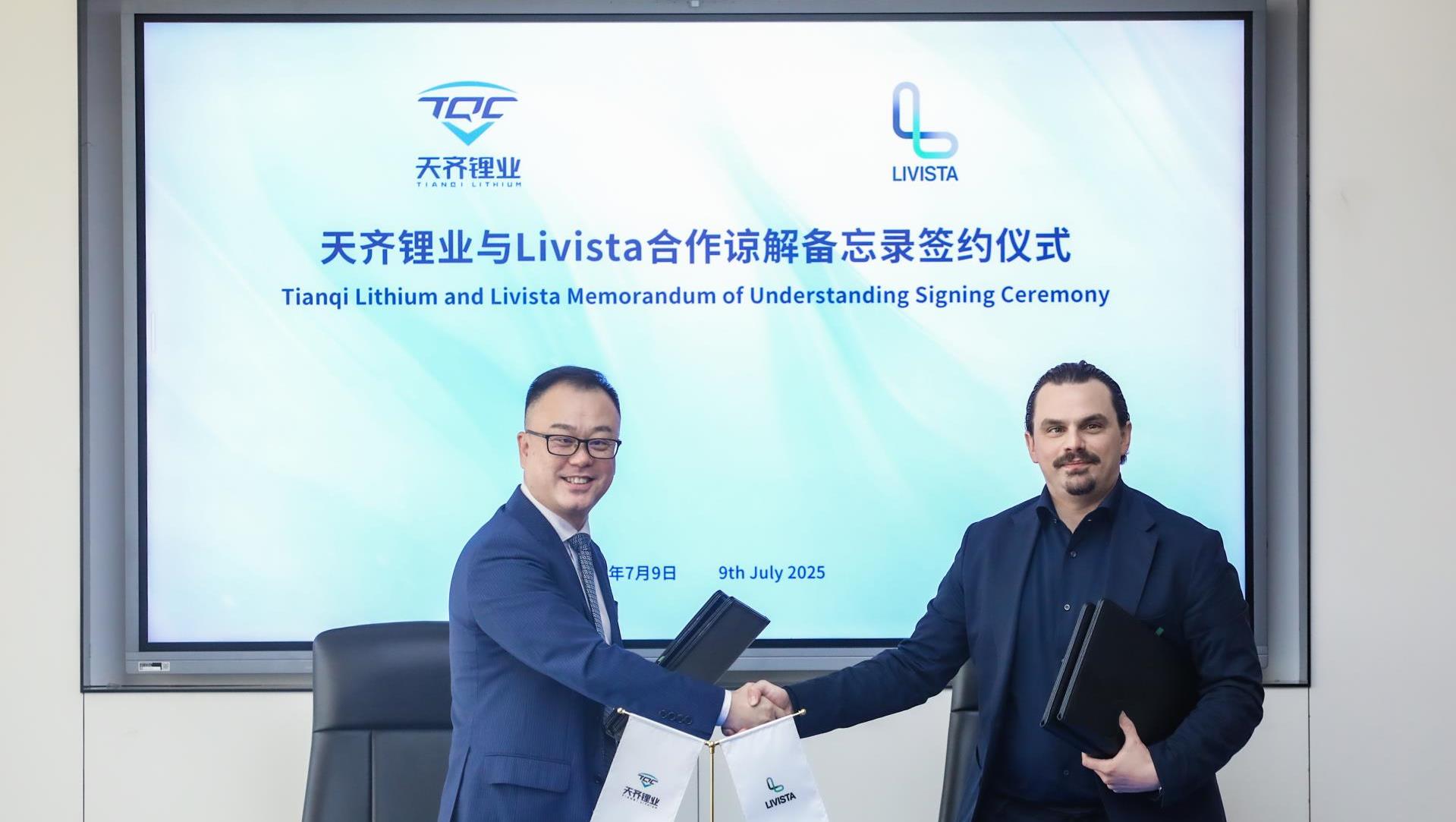 tyc86太阳集团锂业与Livista 签署合作原谅备忘录